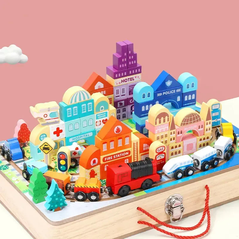 jouet_educatif_en_bois_representant_une_ville_avec_des_blocs_de_construction_et_un_train